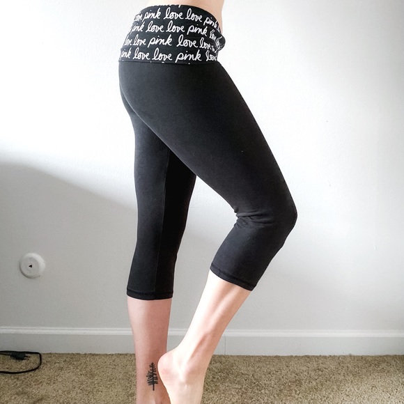 PINK Victoria's Secret Pants - VS PINK | Foldover Band Crop Yoga Pants